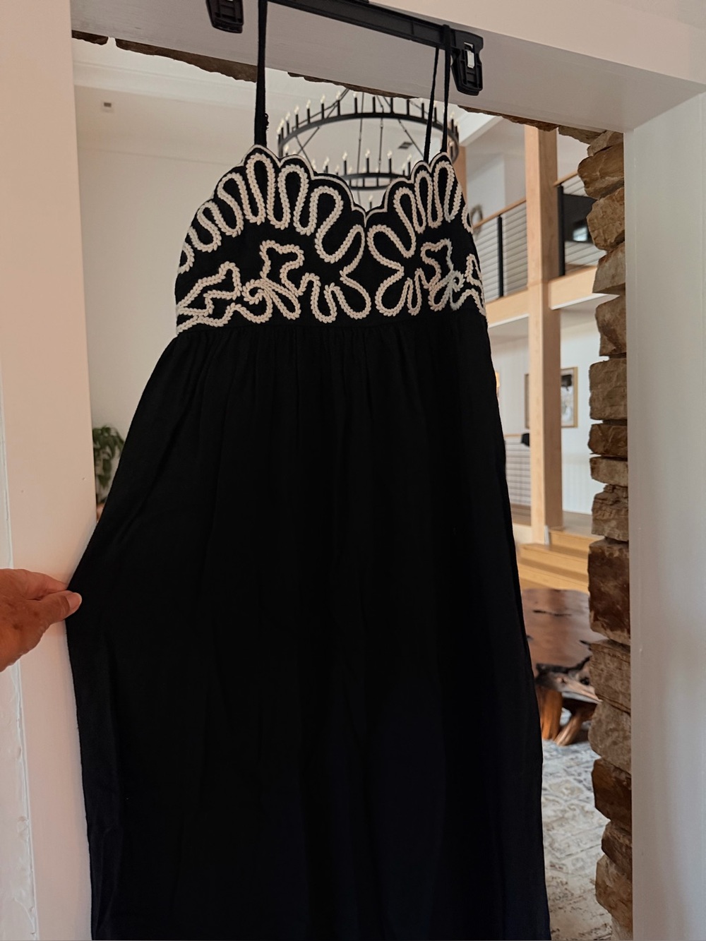 a new day Black Maxi Dress with White Tag Accent